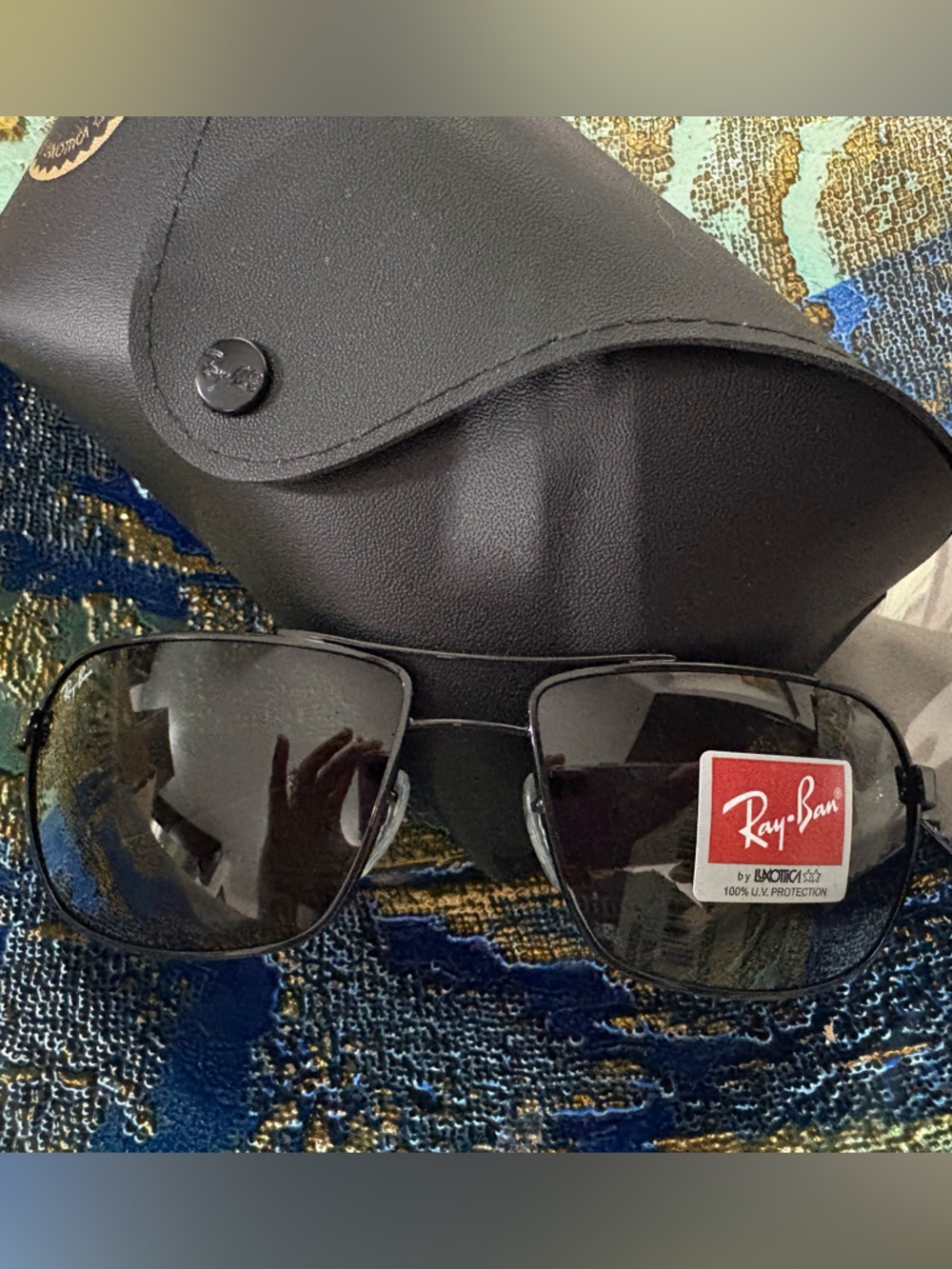 Ray-Ban Black Men's 62MM Square Pilot Sunglasses with Dark Lenses